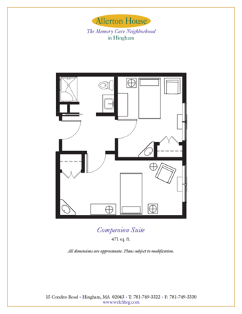 Floorplan of Allerton House at Harbor Park, Assisted Living, Hingham, MA 6