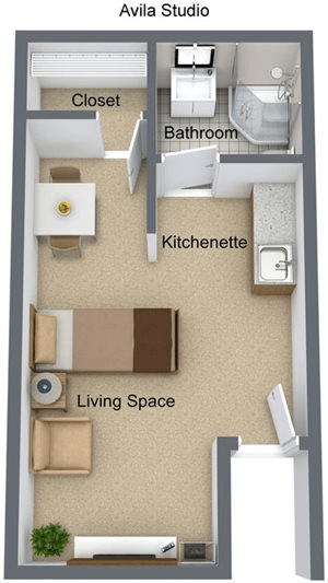 Floorplan of Avila Senior Living, Assisted Living, San Luis Obispo, CA 2