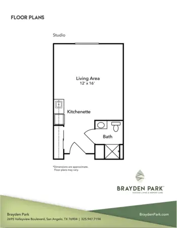 Floorplan of Brayden Park Assisted Living, Assisted Living, San Angelo, TX 1