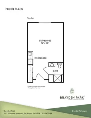 Floorplan of Brayden Park Assisted Living, Assisted Living, San Angelo, TX 2