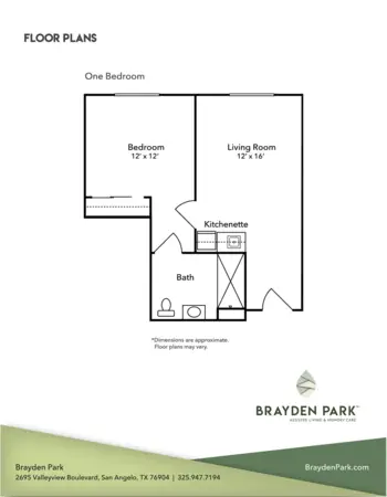 Floorplan of Brayden Park Assisted Living, Assisted Living, San Angelo, TX 5
