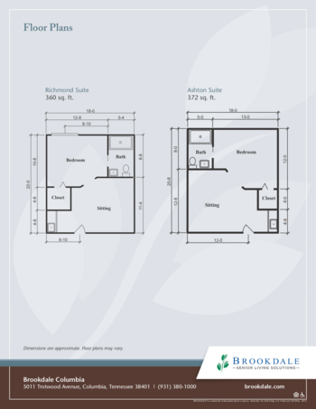 Floorplan of Brookdale Columbia, Assisted Living, Columbia, TN 2