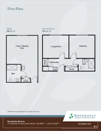 Floorplan of Brookdale Renton, Assisted Living, Renton, WA 1