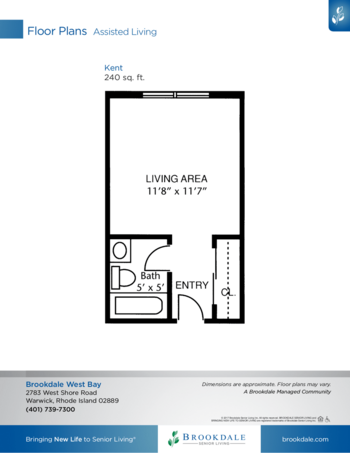 Floorplan of Brookdale West Bay, Assisted Living, Memory Care, Warwick, RI 1