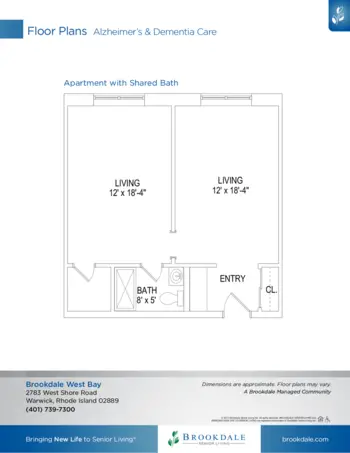 Floorplan of Brookdale West Bay, Assisted Living, Memory Care, Warwick, RI 10