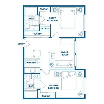 Floorplan of Canfield Place Retirement Community, Assisted Living, Beaverton, OR 5