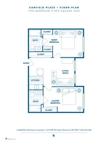 Floorplan of Canfield Place Retirement Community, Assisted Living, Beaverton, OR 6