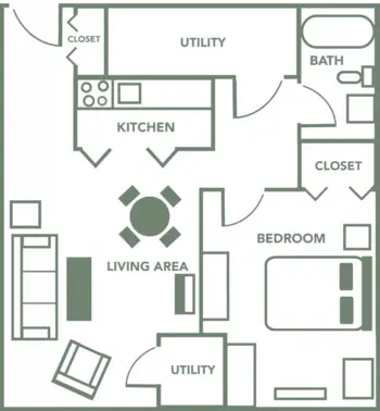 Floorplan of Fair Oaks of Pittsburgh, Assisted Living, Pittsburgh, PA 1