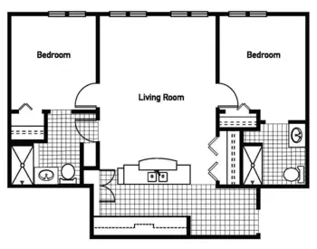 Floorplan of Garden Estates of Temple, Assisted Living, Temple, TX 1