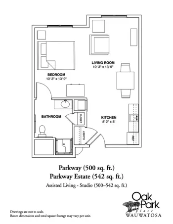 Floorplan of Oak Park Place Wauwatosa, Assisted Living, Wauwatosa, WI 3