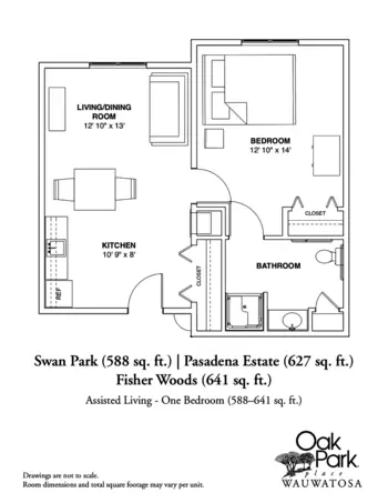 Floorplan of Oak Park Place Wauwatosa, Assisted Living, Wauwatosa, WI 5