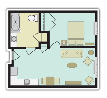 Floorplan of The Ashford on Broad, Assisted Living, Columbus, OH 1