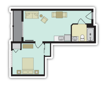 Floorplan of The Ashford on Broad, Assisted Living, Columbus, OH 2