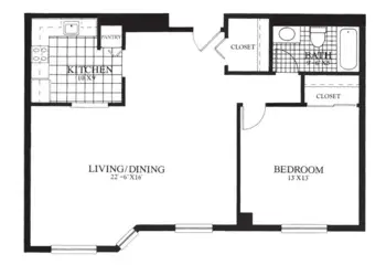 Floorplan of The Gables at Winchester, Assisted Living, Winchester, MA 1