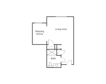 Floorplan of The Gardens of Castle Hills, Assisted Living, San Antonio, TX 1