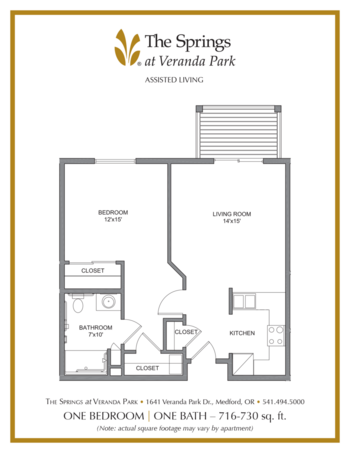 Floorplan of The Springs at Veranda Park, Assisted Living, Medford, OR 2