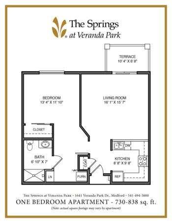 Floorplan of The Springs at Veranda Park, Assisted Living, Medford, OR 5