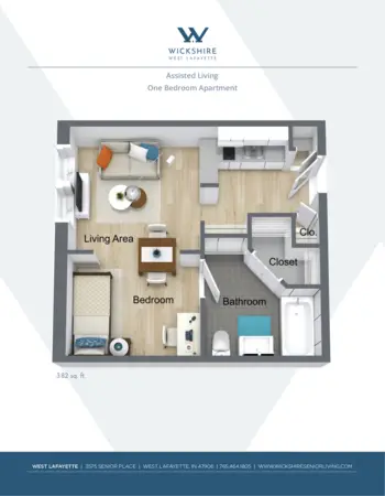 Floorplan of Wickshire West Lafayette, Assisted Living, West Lafayette, IN 5