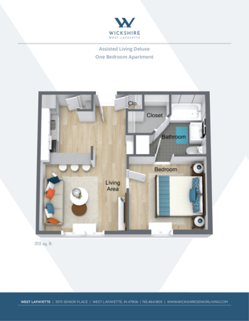 Floorplan of Wickshire West Lafayette, Assisted Living, West Lafayette, IN 6