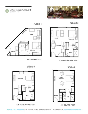 Floorplan of Avamere Living at St Helens, Assisted Living, Saint Helens, OR 1