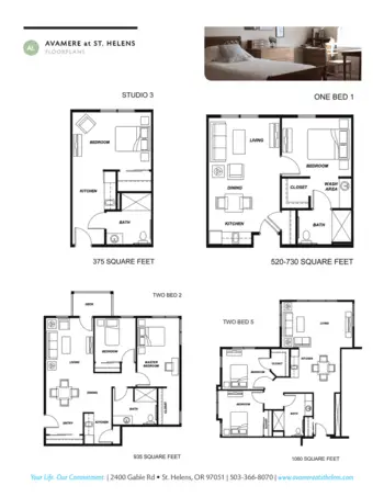 Floorplan of Avamere Living at St Helens, Assisted Living, Saint Helens, OR 2