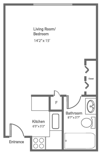 Floorplan of Brookstone Suites of Effingham, Assisted Living, Effingham, IL 3