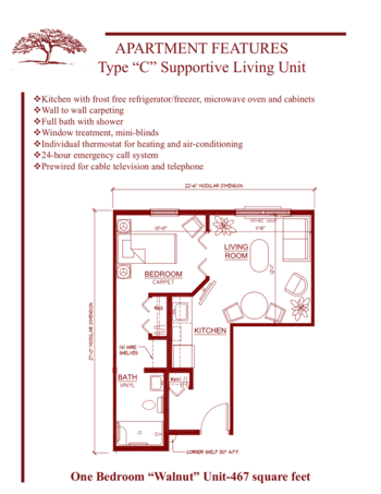 Floorplan of Knollwood Retirement Center - Jacksonville, Assisted Living, Jacksonville, IL 2