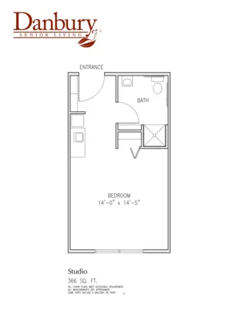 Floorplan of Massillon Danbury, Assisted Living, Massillon, OH 1