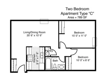 Floorplan of Sanders Glen, Assisted Living, Westfield, IN 2