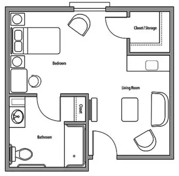 Floorplan of Sodalis Garden Ridge, Assisted Living, Garden Ridge, TX 1