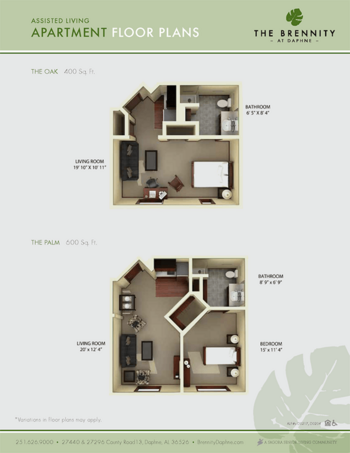 Floorplan of The Brennity at Daphne, Assisted Living, Memory Care, Daphne, AL 2