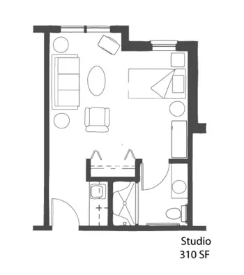 Floorplan of The Cottages on Wesleyan, Assisted Living, Macon, GA 5
