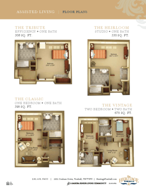 Floorplan of The Heritage Tomball, Assisted Living, Tomball, TX 1