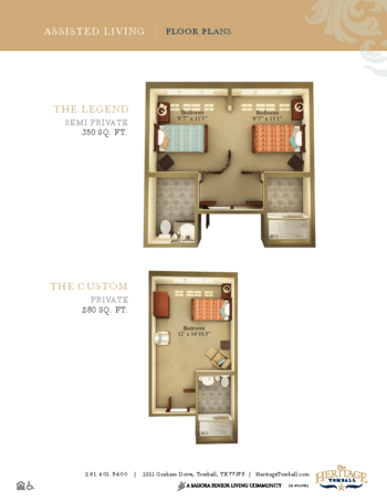Floorplan of The Heritage Tomball, Assisted Living, Tomball, TX 4