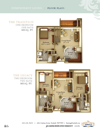 Floorplan of The Heritage Tomball, Assisted Living, Tomball, TX 6