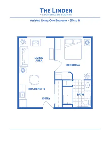 Floorplan of The Linden at Stonehaven Square, Assisted Living, Memory Care, Tulsa, OK 1