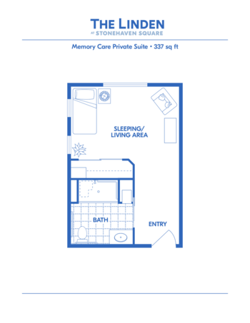 Floorplan of The Linden at Stonehaven Square, Assisted Living, Memory Care, Tulsa, OK 6