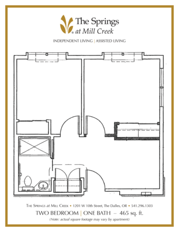 Floorplan of The Springs at Mill Creek, Assisted Living, The Dalles, OR 2