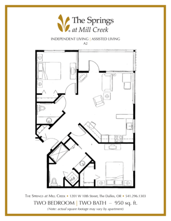 Floorplan of The Springs at Mill Creek, Assisted Living, The Dalles, OR 4