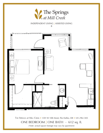 Floorplan of The Springs at Mill Creek, Assisted Living, The Dalles, OR 5