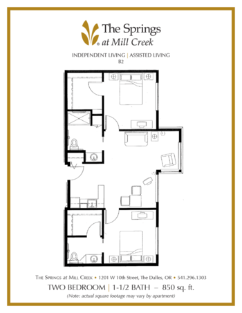 Floorplan of The Springs at Mill Creek, Assisted Living, The Dalles, OR 6