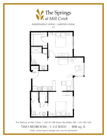 Floorplan of The Springs at Mill Creek, Assisted Living, The Dalles, OR 8