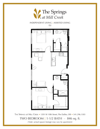 Floorplan of The Springs at Mill Creek, Assisted Living, The Dalles, OR 10