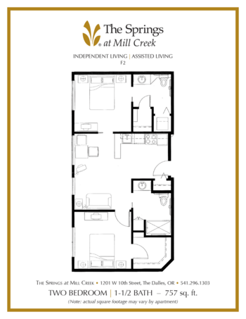 Floorplan of The Springs at Mill Creek, Assisted Living, The Dalles, OR 11