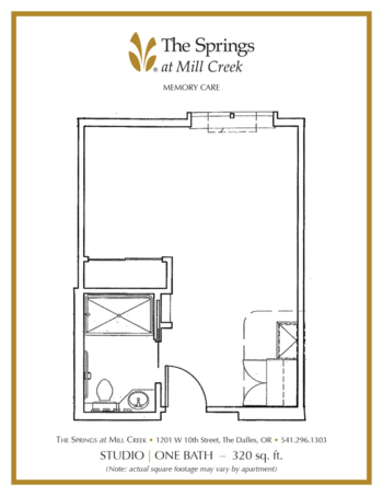 Floorplan of The Springs at Mill Creek, Assisted Living, The Dalles, OR 12