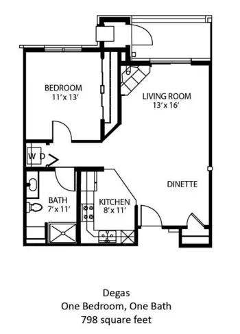 Floorplan of The Waterford at Fitchburg, Assisted Living, Fitchburg, WI 1