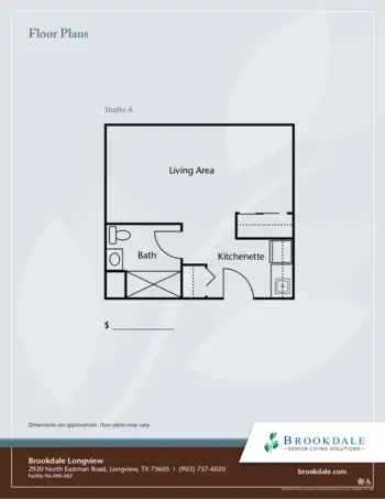 Floorplan of Brookdale Longview, Assisted Living, Longview, TX 1
