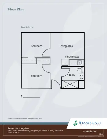 Floorplan of Brookdale Longview, Assisted Living, Longview, TX 3