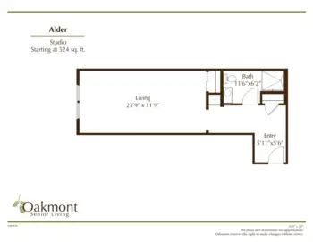 Floorplan of Oakmont of Pacific Beach, Assisted Living, San Diego, CA 1