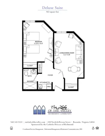 Floorplan of Our Lady of the Valley, Assisted Living, Roanoke, VA 2